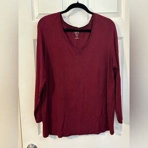 Westport Burgundy T-shirt Size 1X